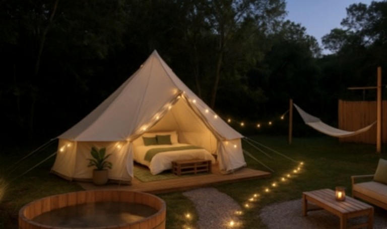 Luxurious Bell Tent for a Peaceful Glamping Escape near Brownfield, Texas