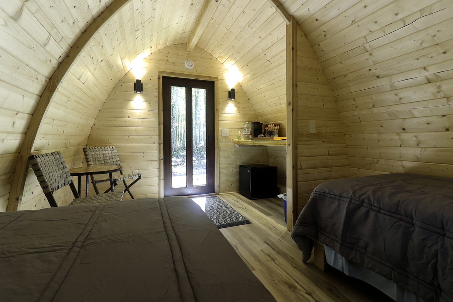 Luxurious White Pine Pod for Two Nestled in the Woods for an Unforgettable Glamping Getaway by Lake Superior in Wisconsin