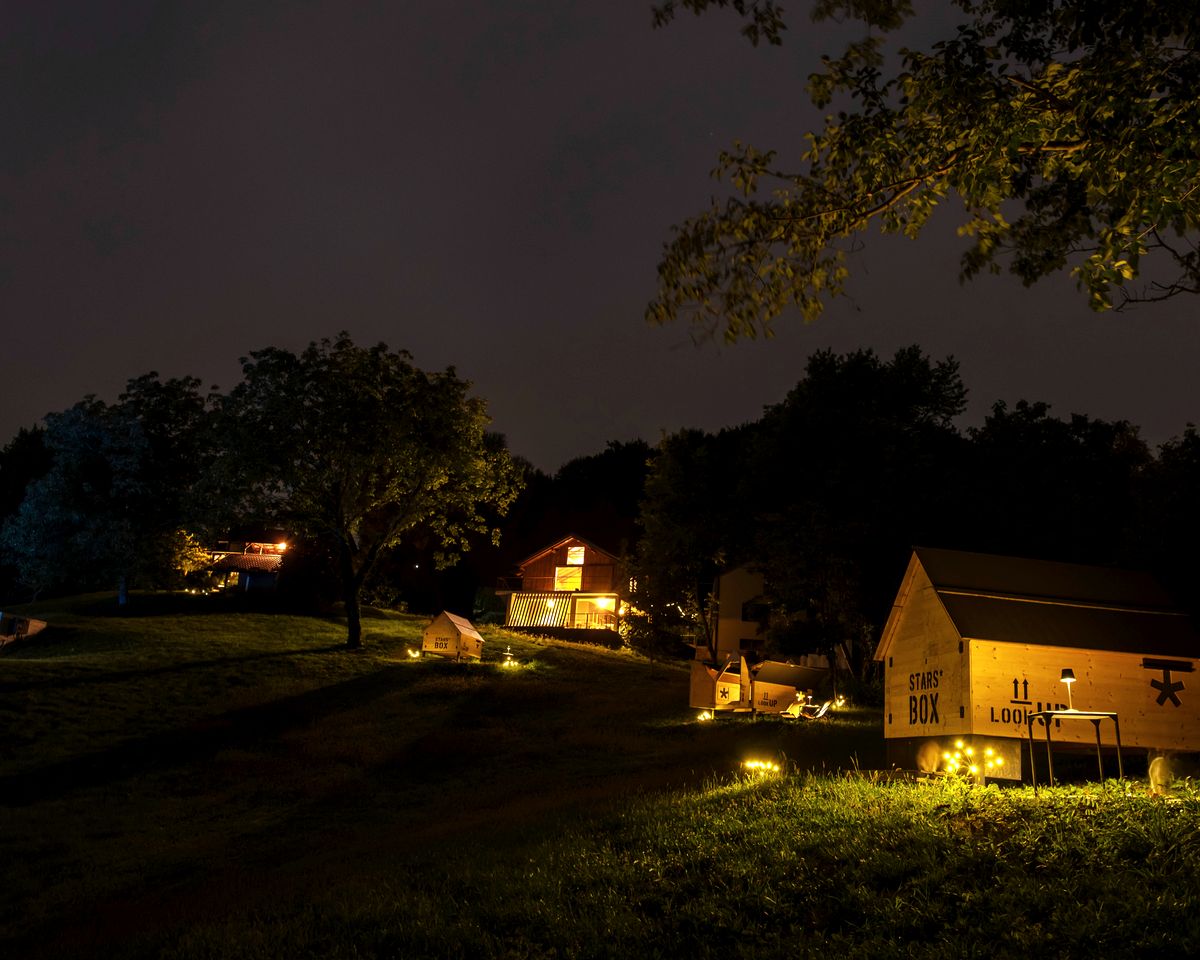 Charming StarsBox Camping Cabins with Retractable Roof for Stargazing near Kumrovec, Dugnjevec, Krapina-Zagorje, Croatia