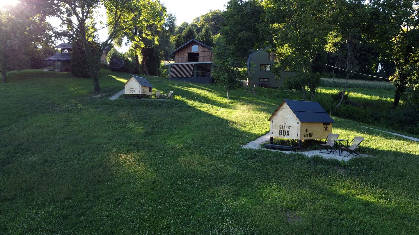 Charming StarsBox Camping Cabins with Retractable Roof for Stargazing near Kumrovec, Dugnjevec, Krapina-Zagorje, Croatia