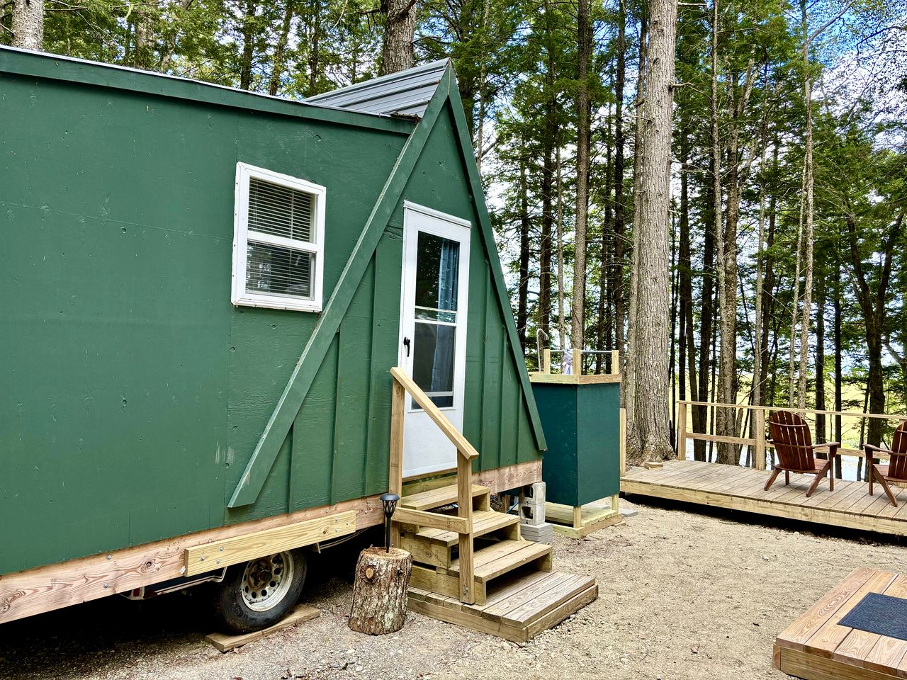 Gorgeous Vintage Airstream and Tiny House A-Frame Cabin with a Fabulous View near Acadia National Park
