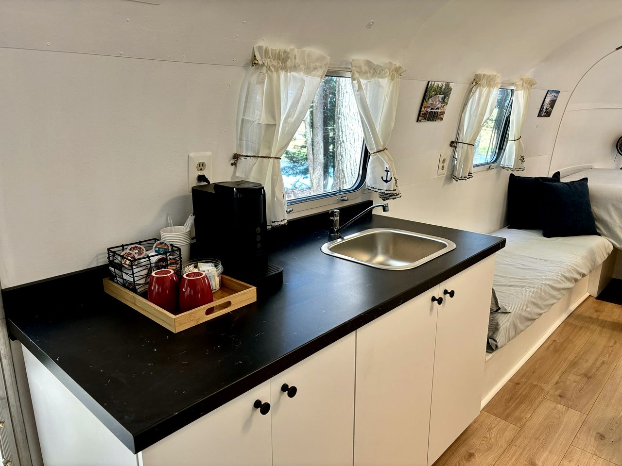 Gorgeous Vintage Airstream and Tiny House A-Frame Cabin with a Fabulous View near Acadia National Park