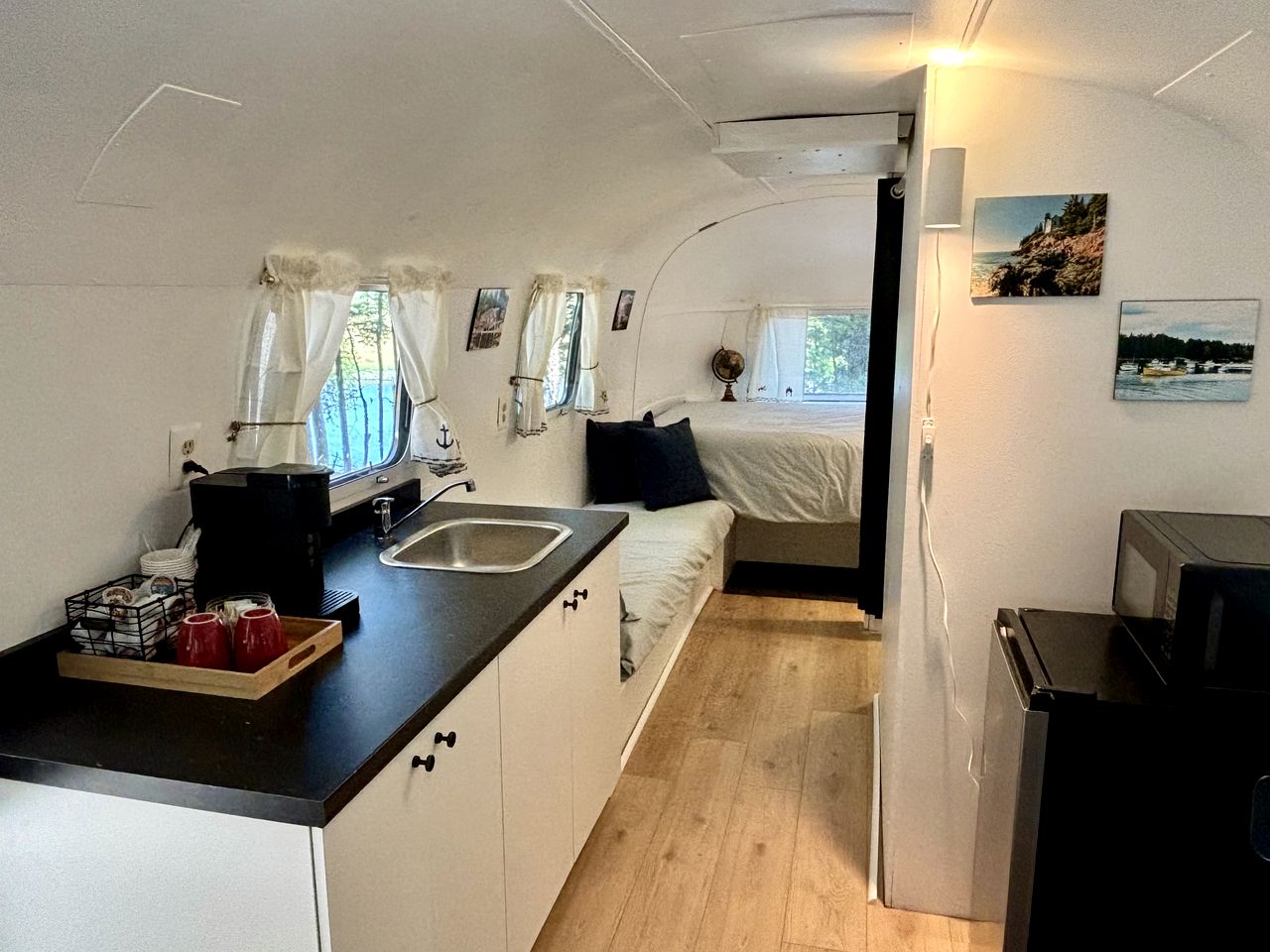 Gorgeous Vintage Airstream and Tiny House A-Frame Cabin with a Fabulous View near Acadia National Park
