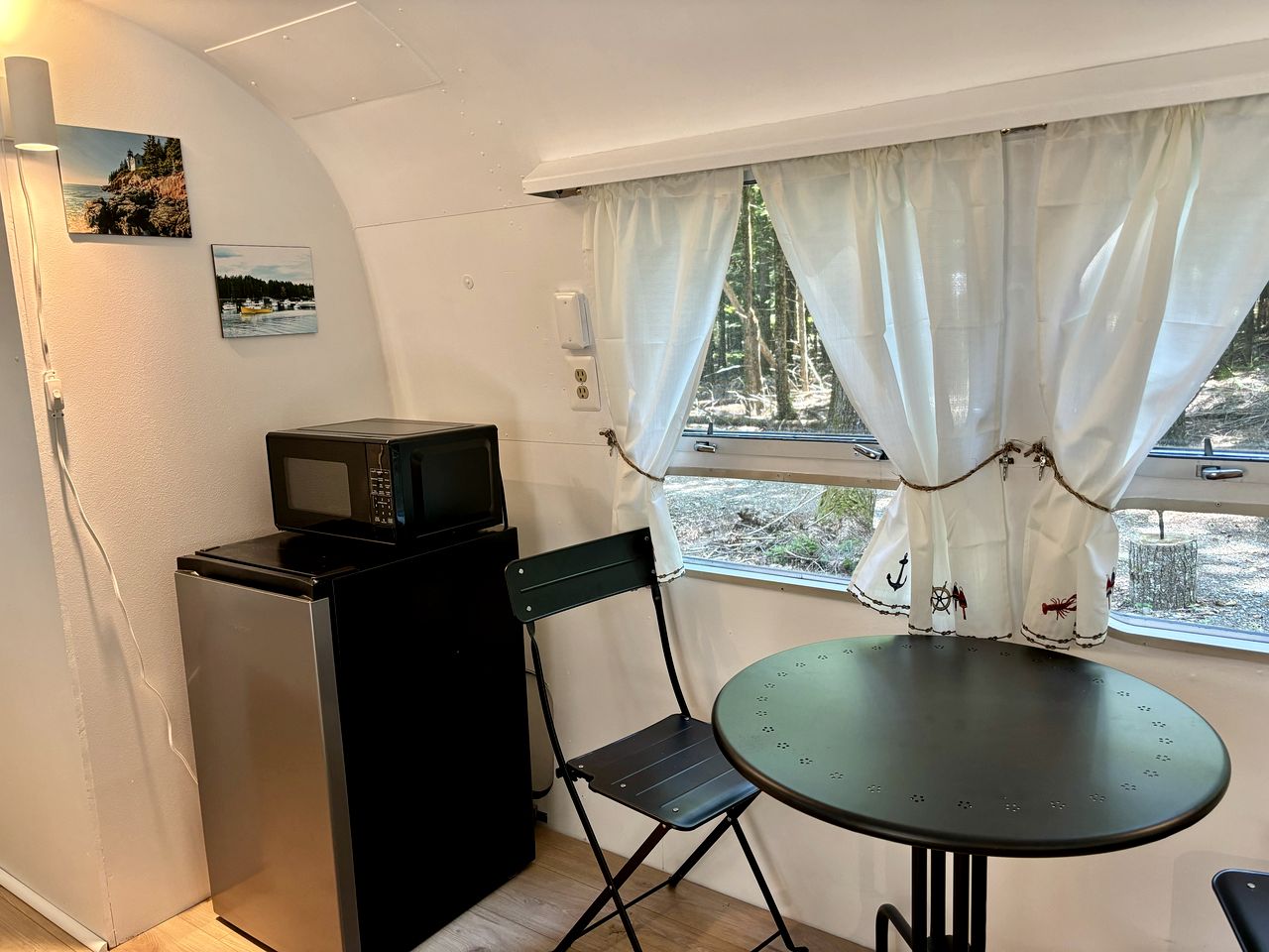 Gorgeous Vintage Airstream and Tiny House A-Frame Cabin with a Fabulous View near Acadia National Park