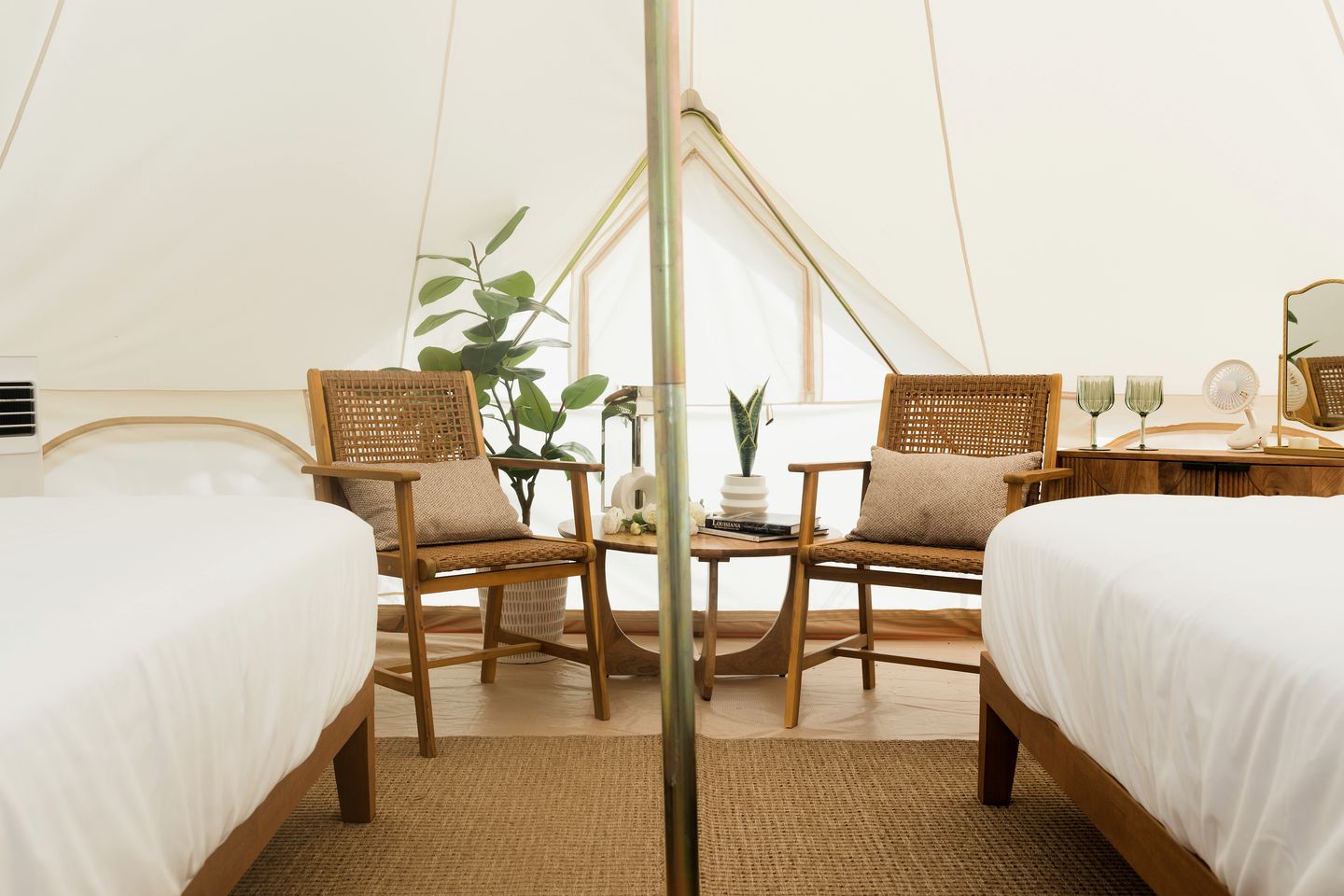 Luxurious Riverside Bell Tent for a Romantic Glamping Escape by the Calcasieu River in Westlake, Louisiana