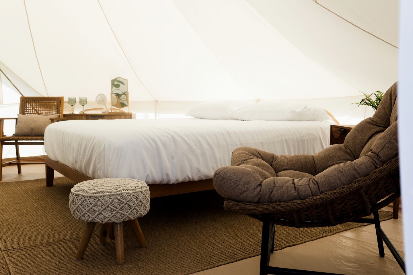 Luxurious Riverside Bell Tent for a Romantic Glamping Escape by the Calcasieu River in Westlake, Louisiana