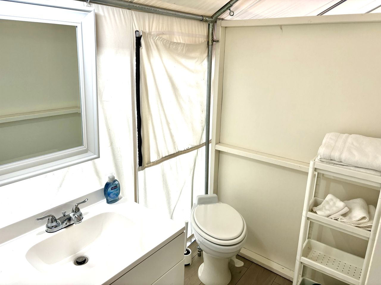 Beautiful Lakefront Safari Tent with Ensuite Bathroom, King Bed, and a Fabulous View, near Acadia National Park in Maine