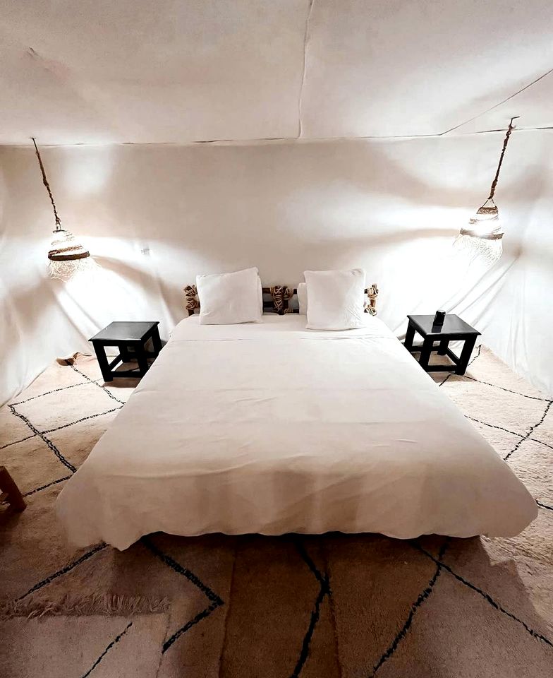 Luxurious Safari Tent at a Stunning Desert Camp with Traditional Moroccan Decor in Merzouga, Morocco