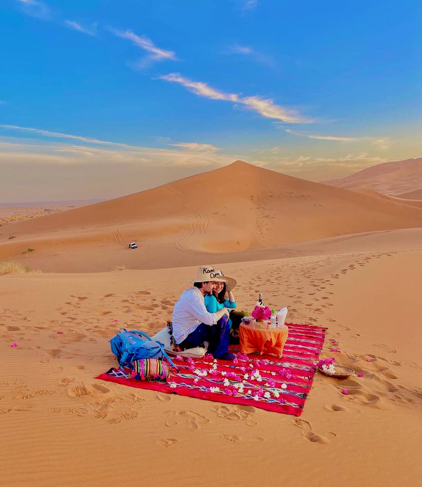 Luxurious Safari Tent at a Stunning Desert Camp with Traditional Moroccan Decor in Merzouga, Morocco
