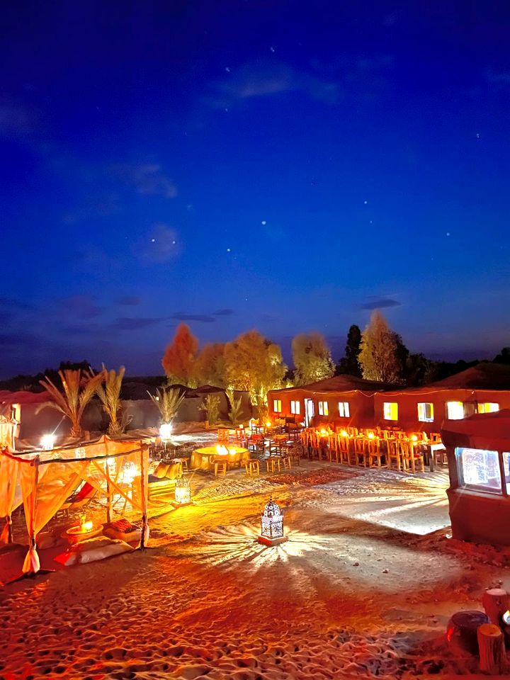 Luxurious Safari Tent at a Stunning Desert Camp with Traditional Moroccan Decor in Merzouga, Morocco