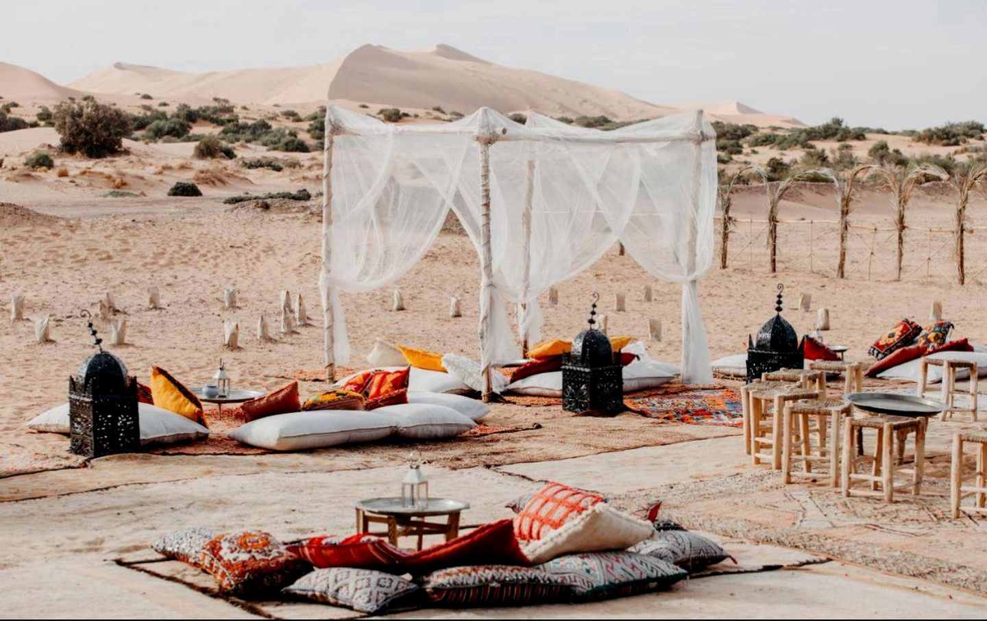 Luxurious Safari Tent at a Stunning Desert Camp with Traditional Moroccan Decor in Merzouga, Morocco