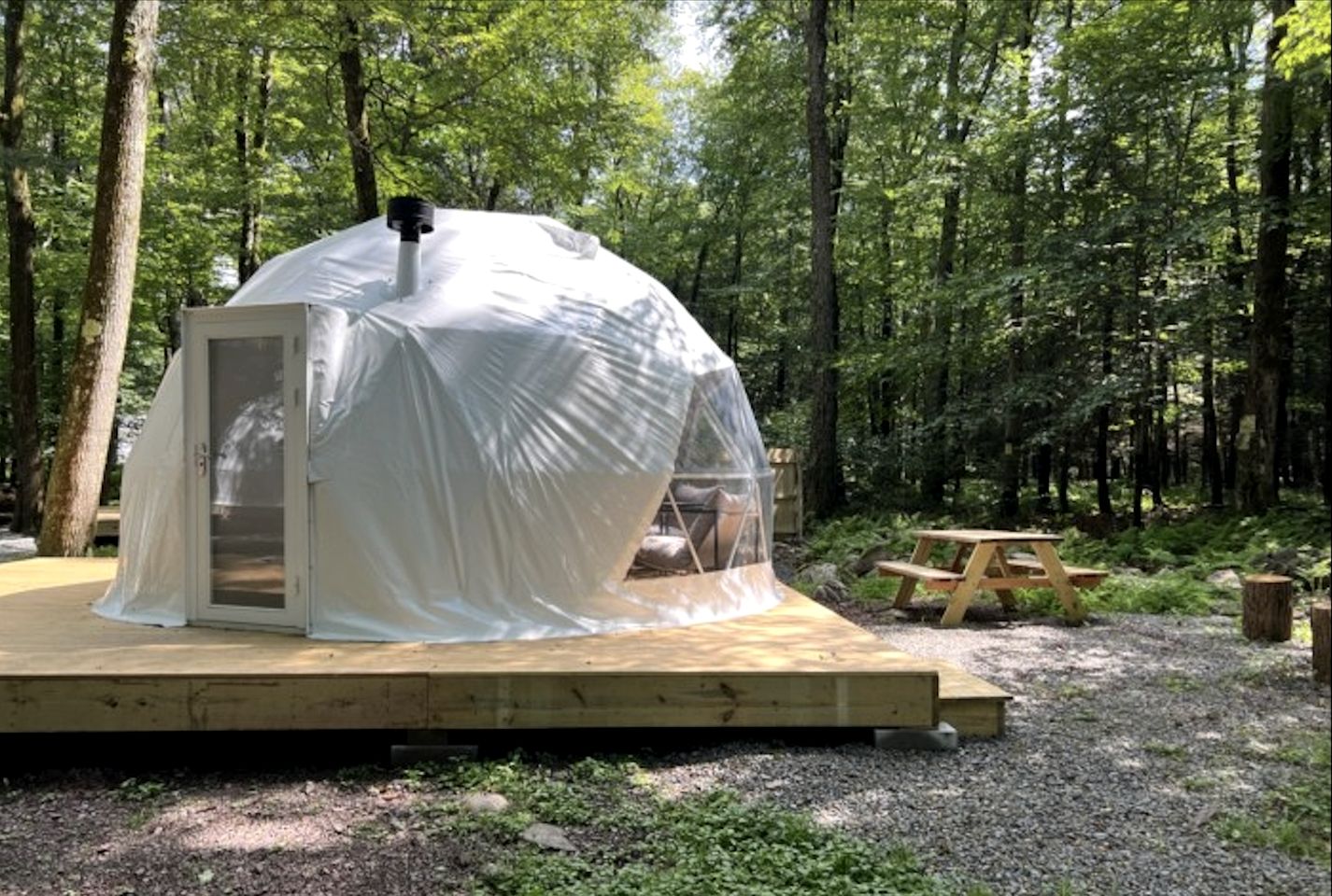 Amazing Dome Surrounded by Trees for a Relaxing Glamping Getaway near Greentown, Pennsylvania
