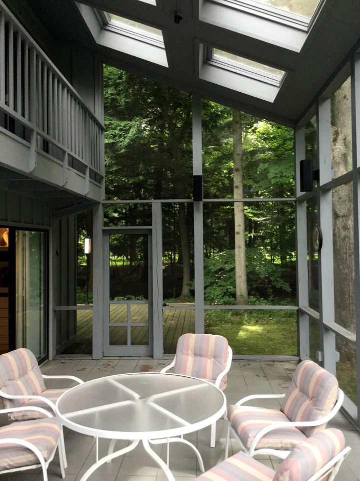 Secluded Woodland Retreat Home with Creekside Deck Near Macatawa Beach in Macatawa, Michigan