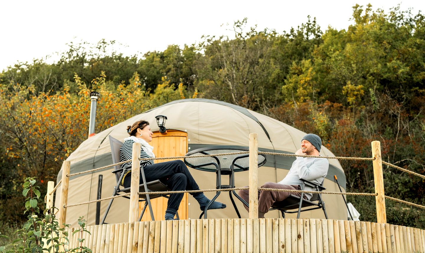 Exclusive Eco Hillside Retreat with Luxury Yurts & Hilltop Caravan in Penne d'Agenais, France