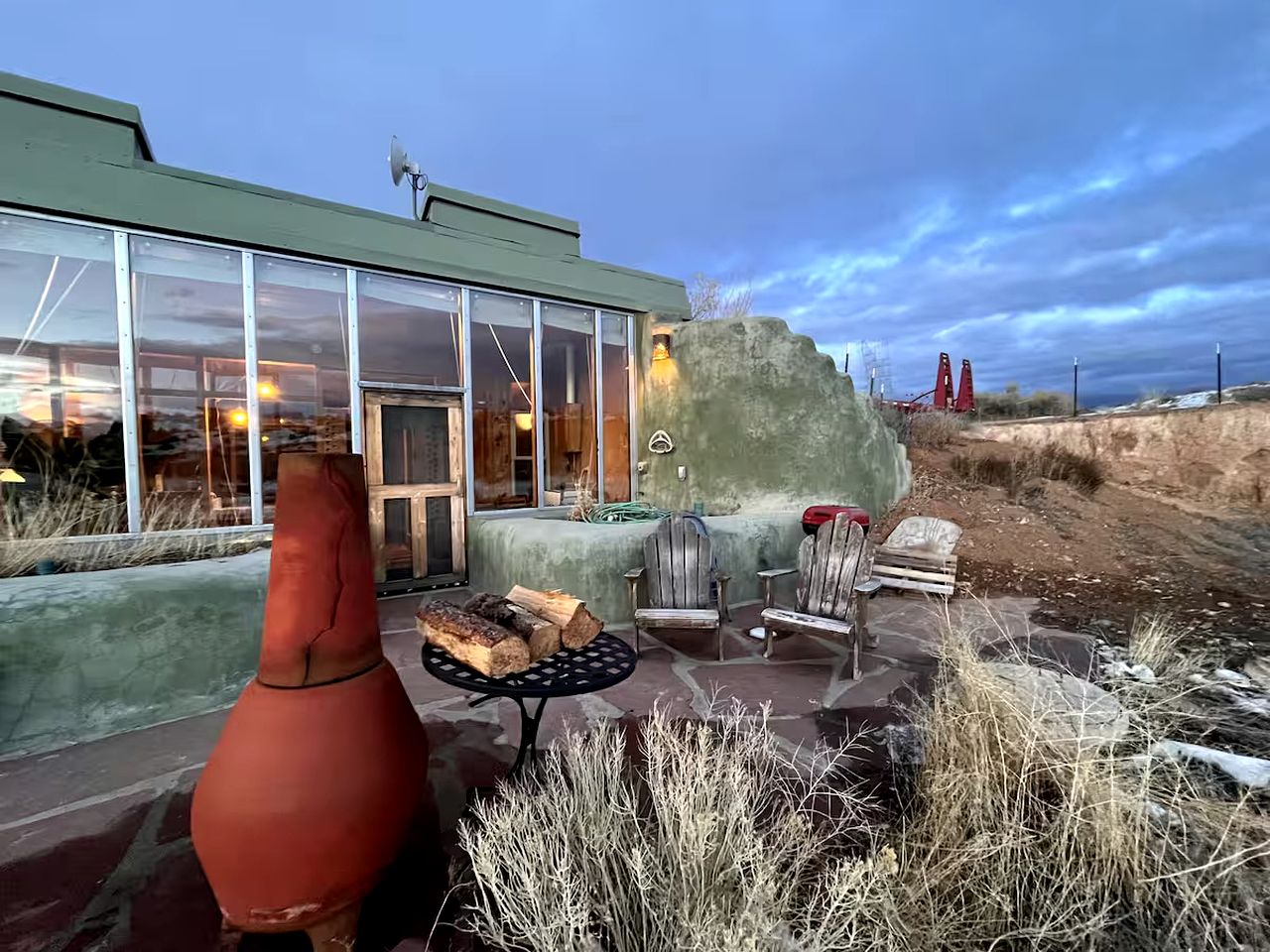 Secluded Sustainable Earthship Retreat with Off-Grid Living Near Tres Piedras, New Mexico
