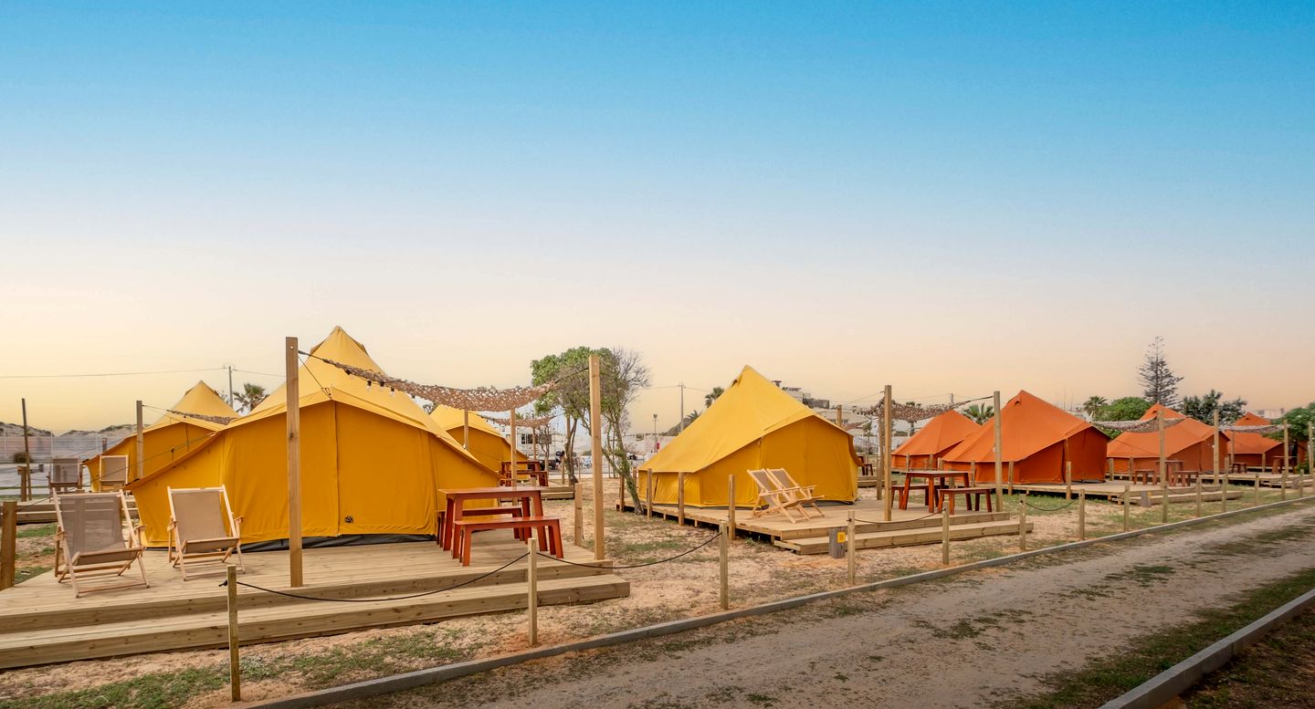 Romantic Glamping Retreat with Shaded Terrace & Sun Loungers in Faro District, Portugal