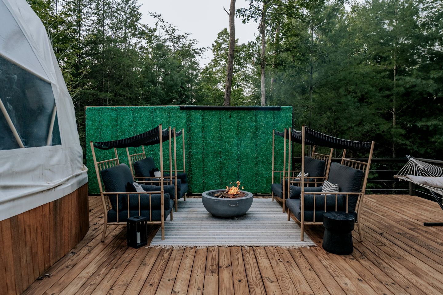 Luxury Geodesic Glamping Dome with Rain Shower & Loft Escape in Mineral Bluff, Georgia