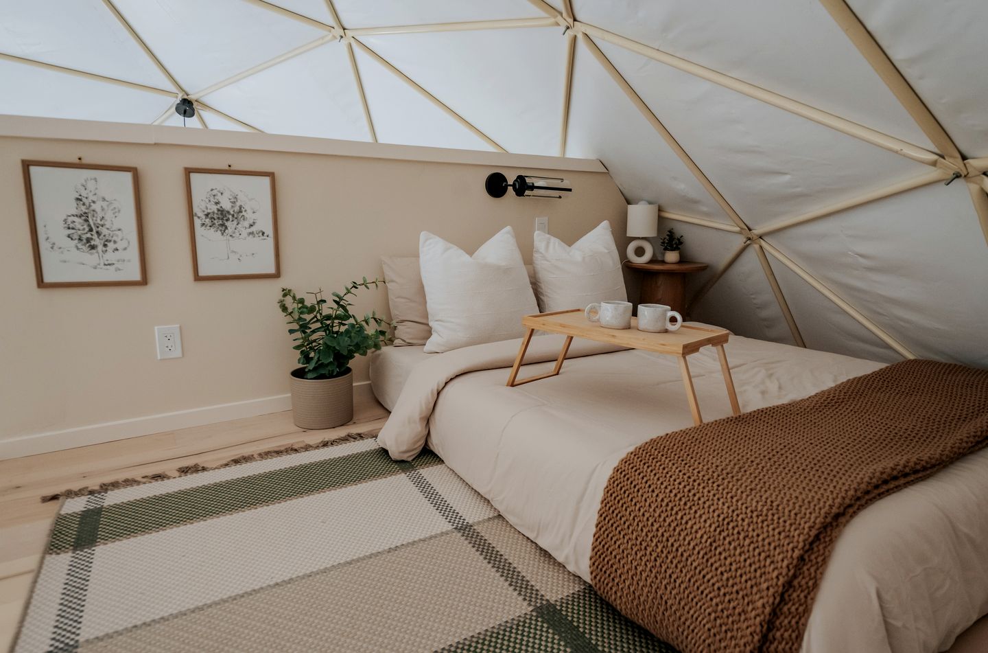 Luxury Geodesic Glamping Dome with Rain Shower & Loft Escape in Mineral Bluff, Georgia