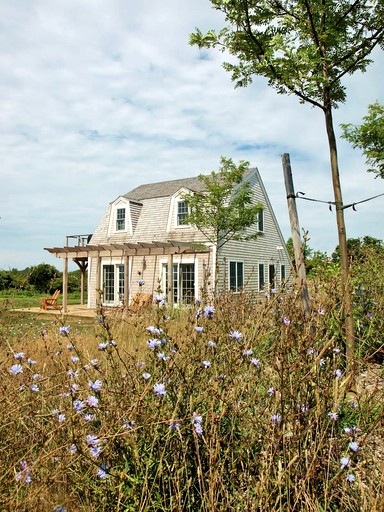 Charming Farmstay Cottage with Albariño Vineyard, Pergola Dining & Ocean Breezes & Skies in New Shoreham, Rhodes Island