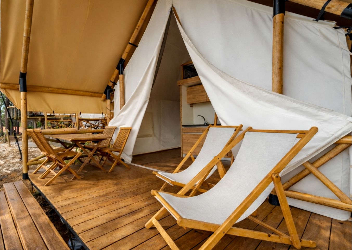 Gorgeous Tented Cabin with Deck and Pool Access for a Unique Getaway near Nazaré, Portugal