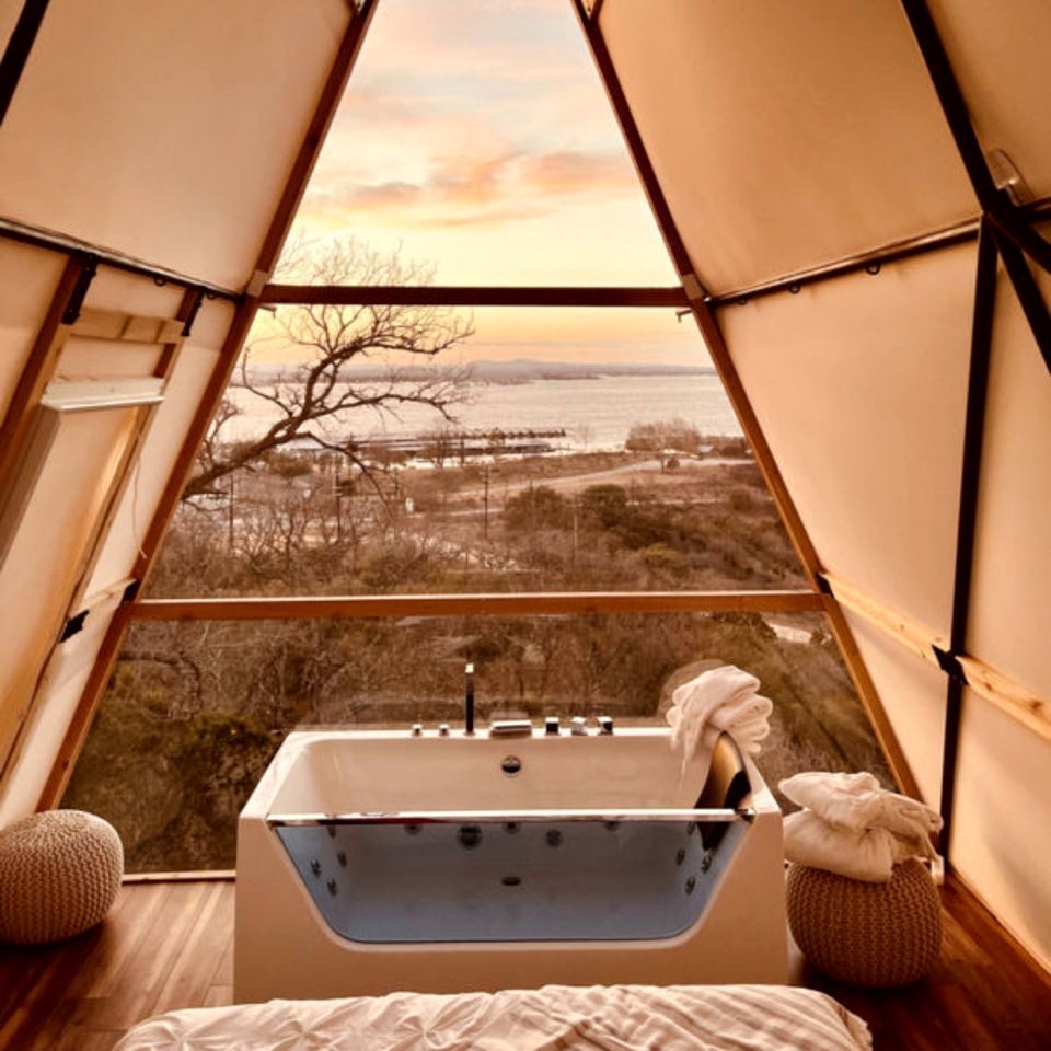 One-of-a-Kind Cliffside Glamping Experience with Sky Views in Cottonwood Shores, Texas