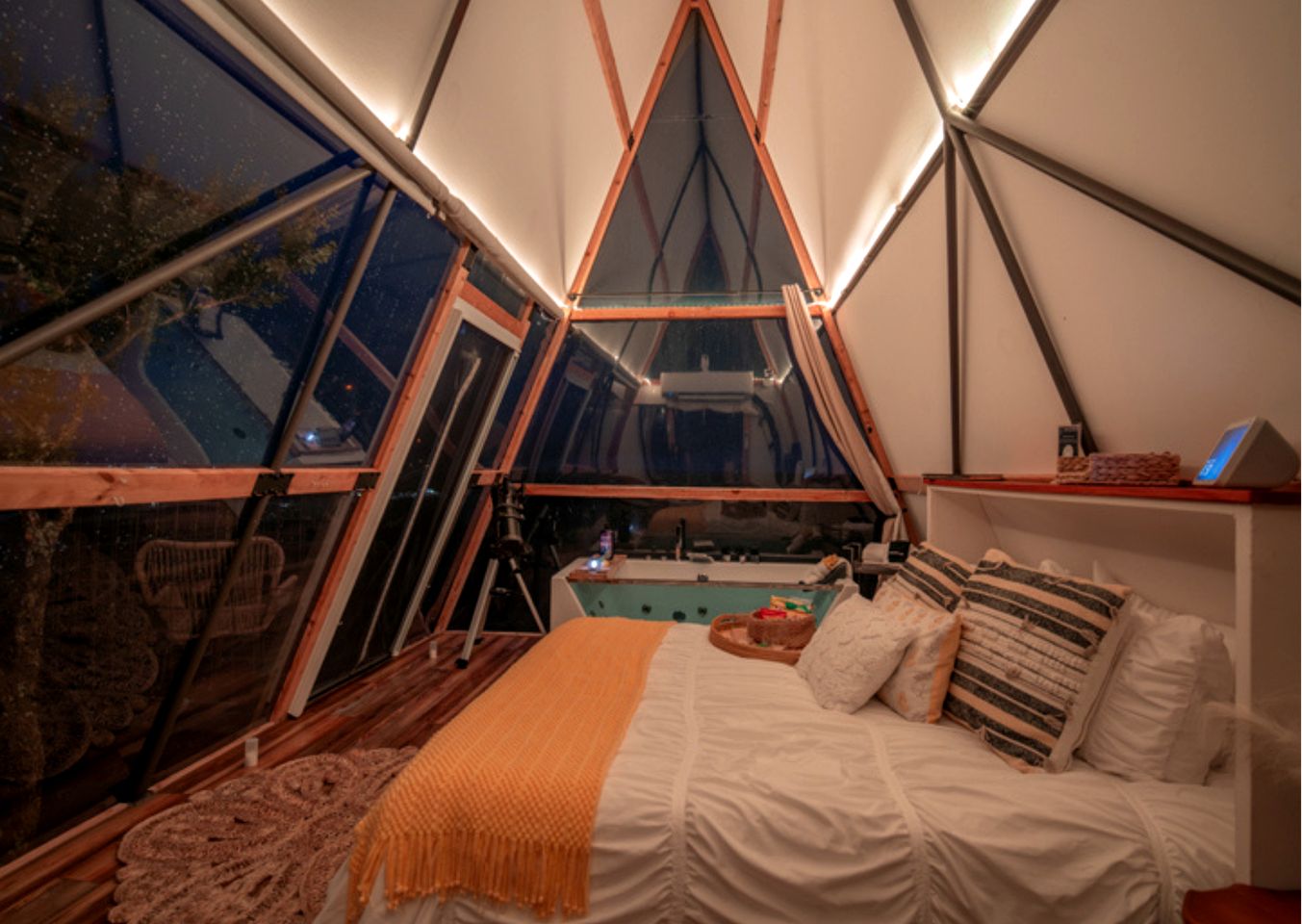 Luxury Glass A-Frame Escape with Cliffside Balcony & Spa Features in Cottonwood Shores, Texas