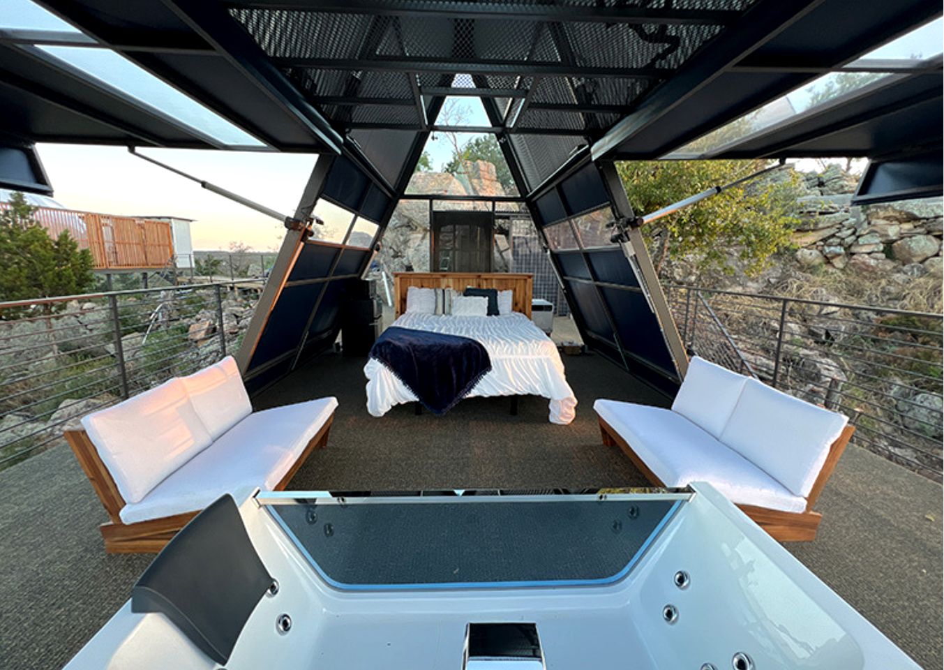 Stunning A-Frame with Folding Glass Walls & Open-Air Living in Cottonwood, Texas