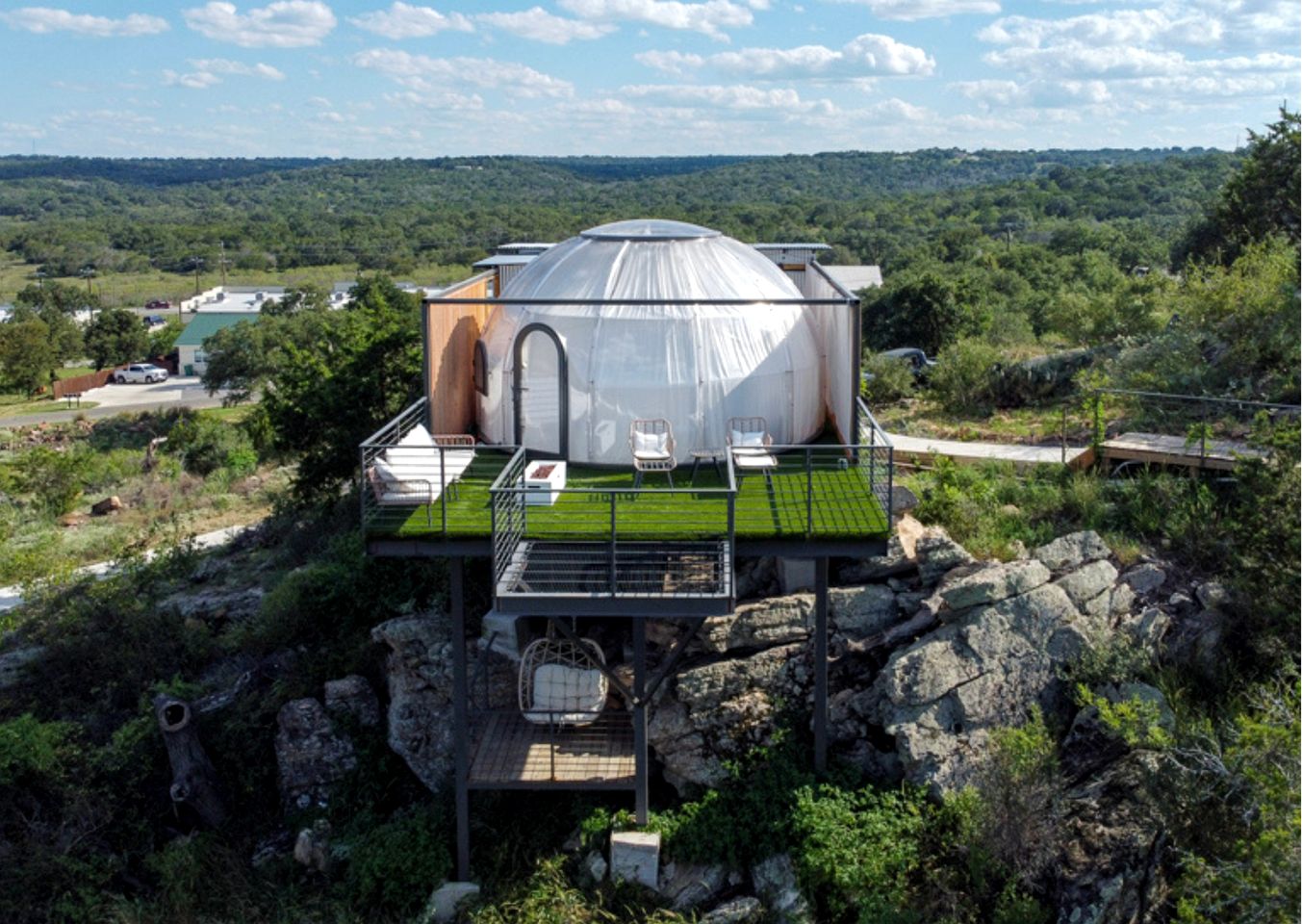 Modern Dome Escape with Private Decks & Open-Sky Relaxation in Cottonwood, Texas