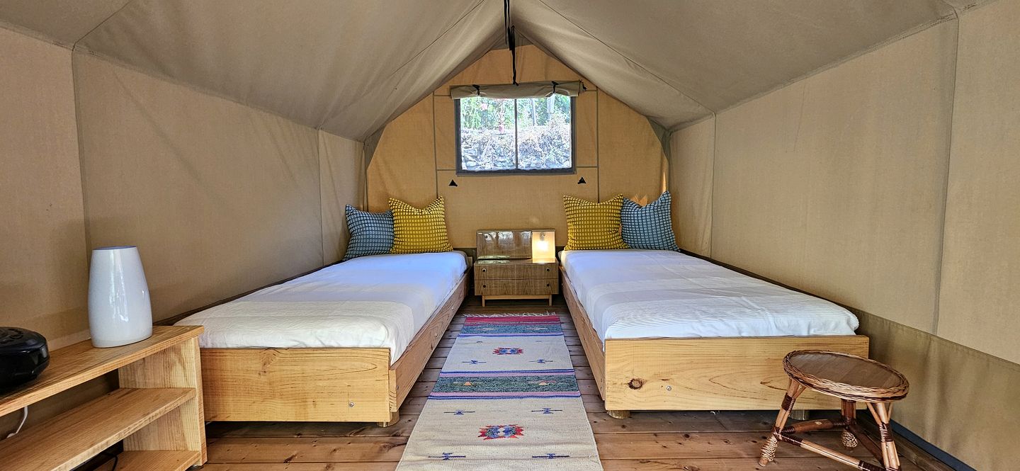 Cozy Stylish Glamping Tents with Cork Oak Forest Views Near Pedrógão Grande, Central Portugal