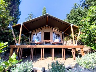 Serene Safari Tent with Panoramic Lake Views near Rome, Lazio, Italy