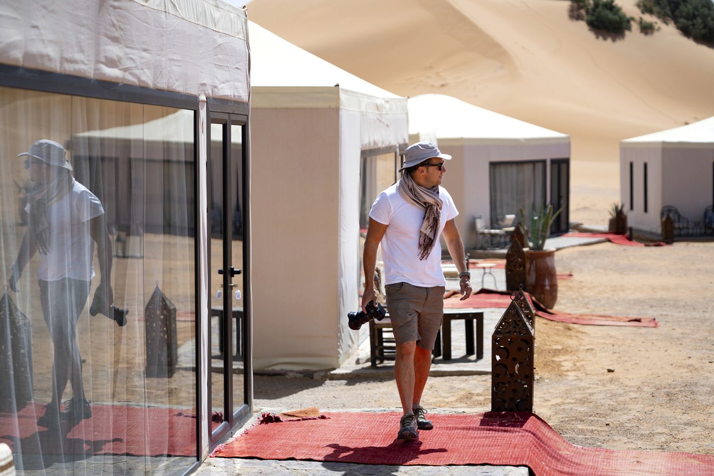 Spacious Tents Surrounded by Dunes in Luxury Desert Camp, Morocco