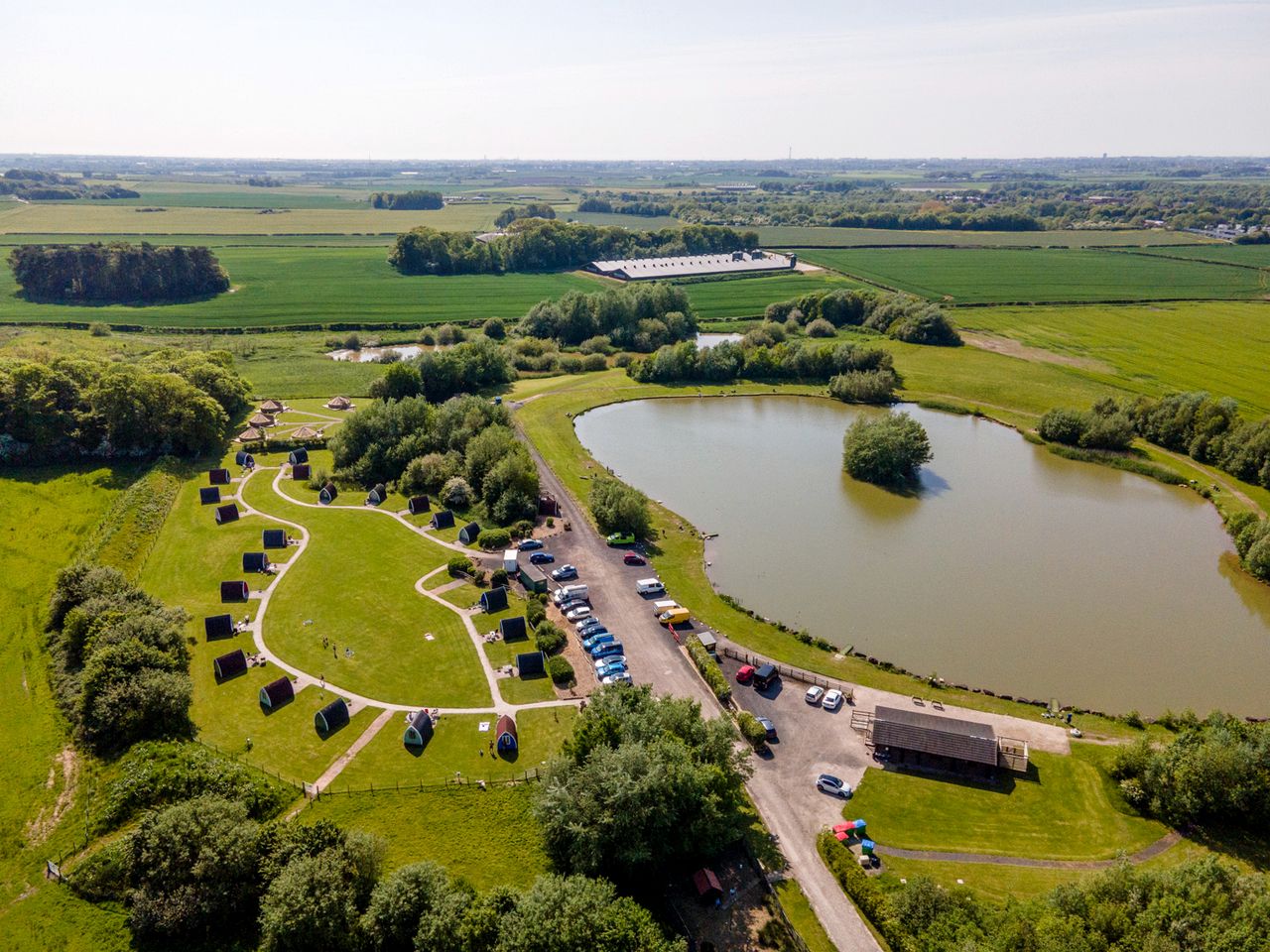 Family-Oriented Standard Eco Pod Campsite by Beautiful 5 Acre Lake, England
