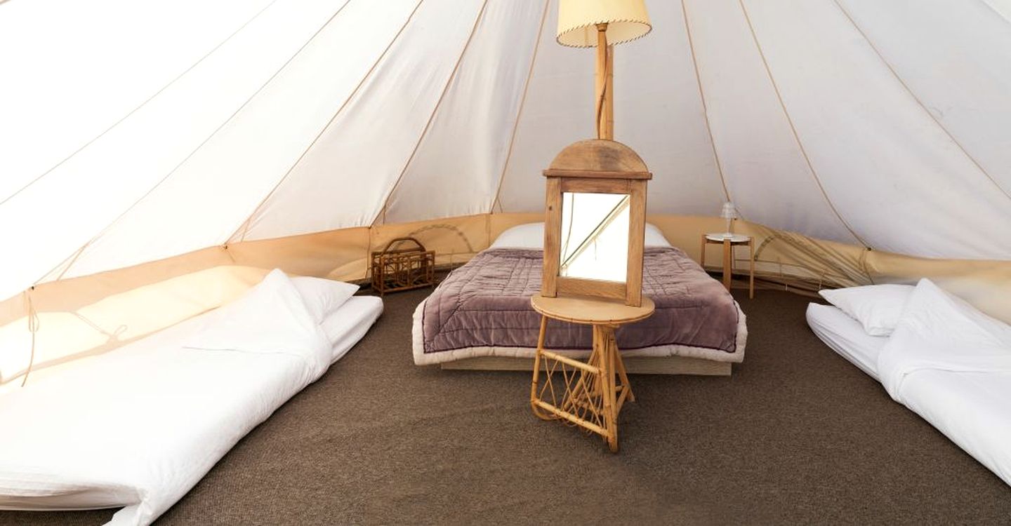 Serene Bell Tents near Beach in Brittany, France