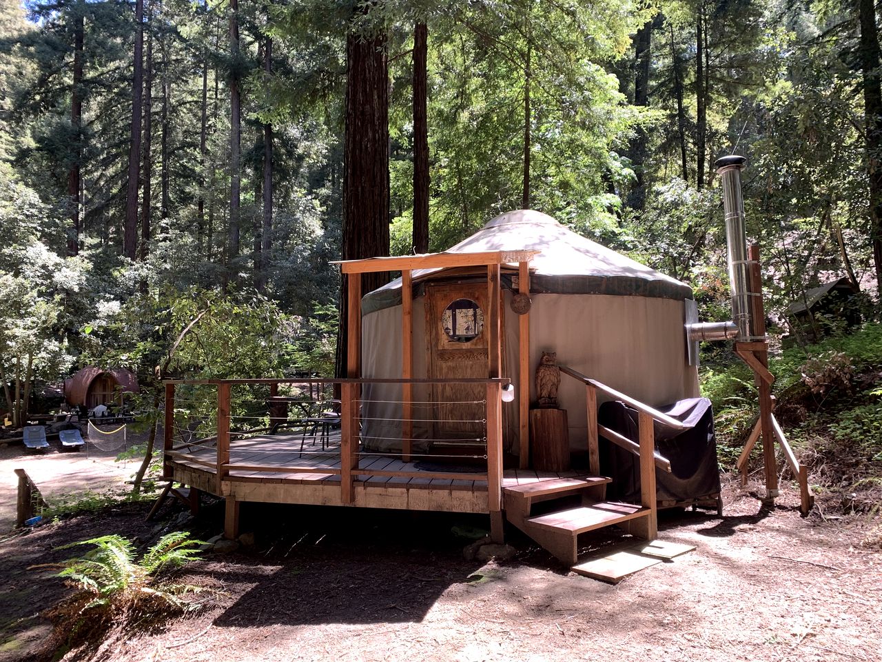 Peaceful Nature Glamping Retreat with Private Yurt and Outdoor Amenities near Watsonville, California