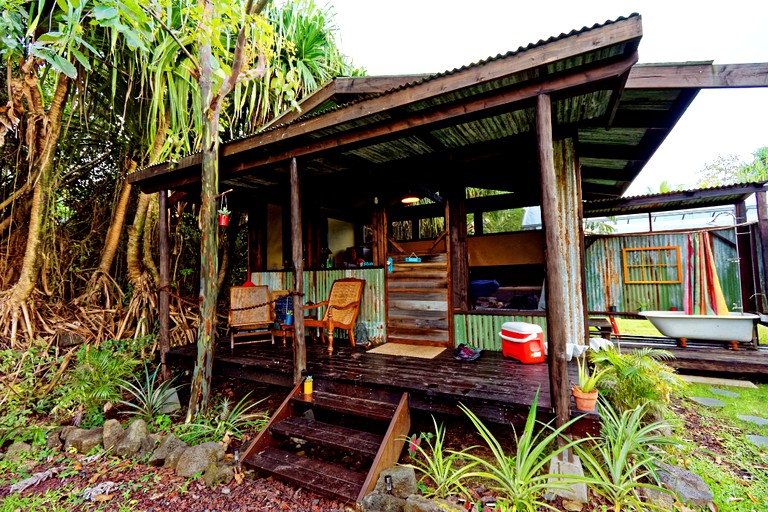 Wet wood in beautiful vacation rental in Pahoa, Hawaii! Package vacations will be a thing of the past