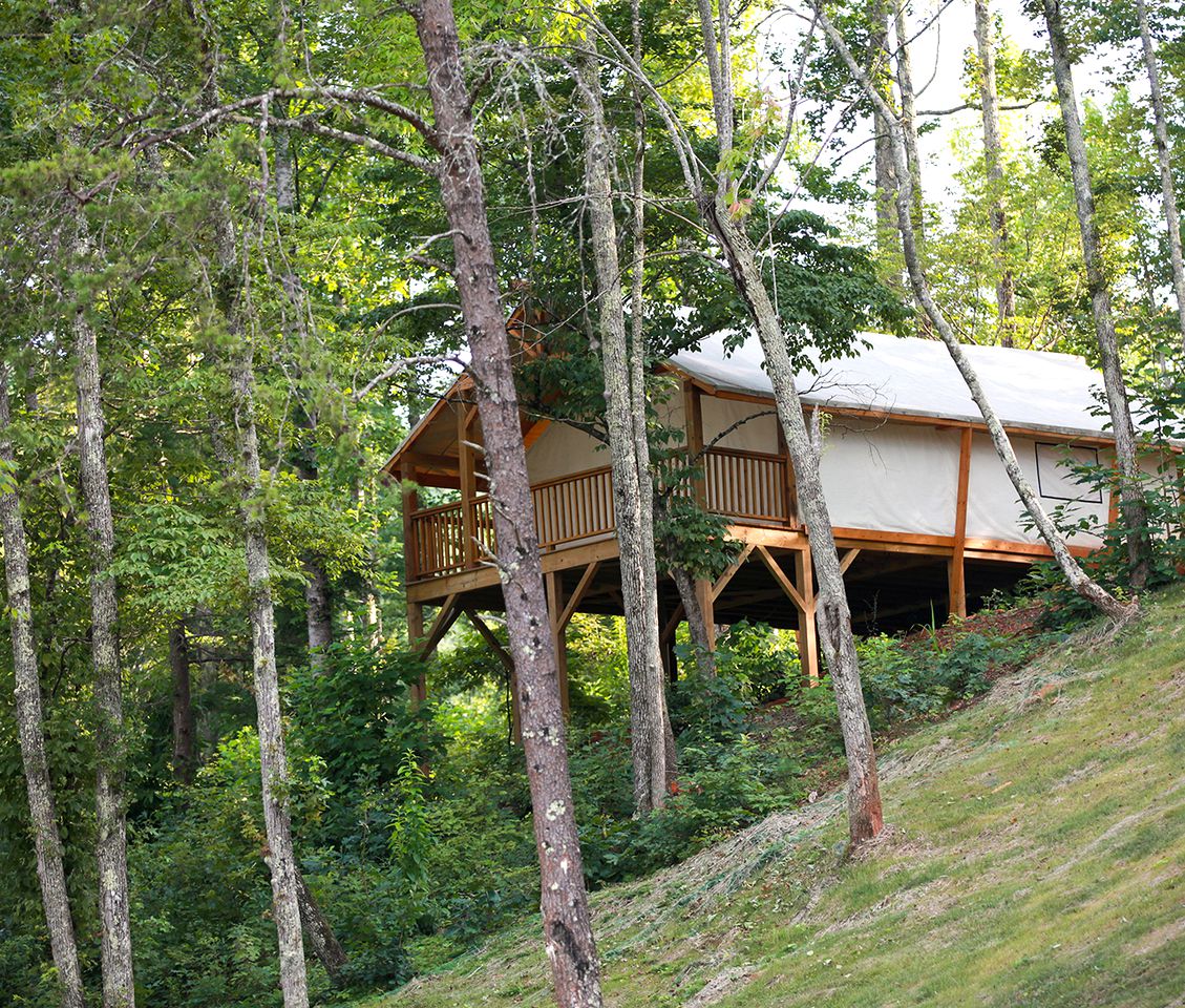 Lake View Glamping Tent with Forest Views in Bostic, North Carolina