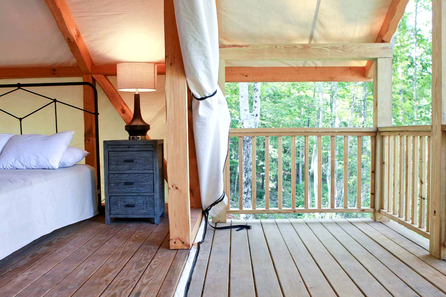 Lake View Glamping Tent with Forest Views in Bostic, North Carolina