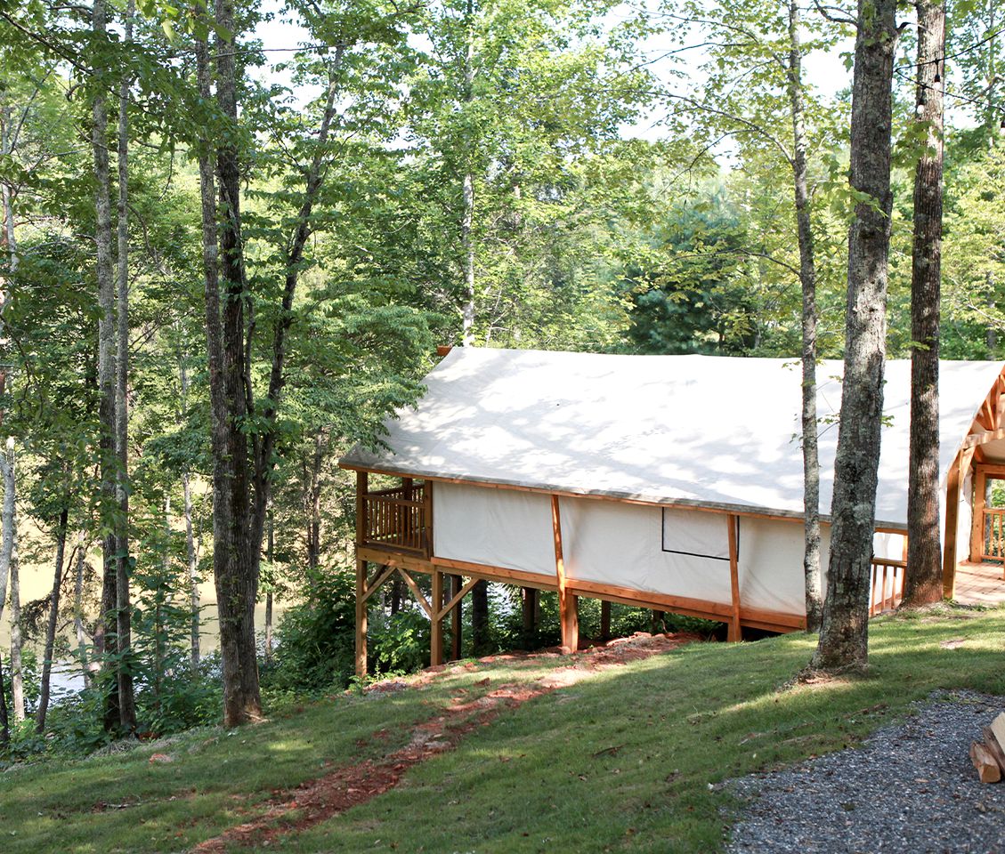 Lake View Glamping Tent with Forest Views in Bostic, North Carolina