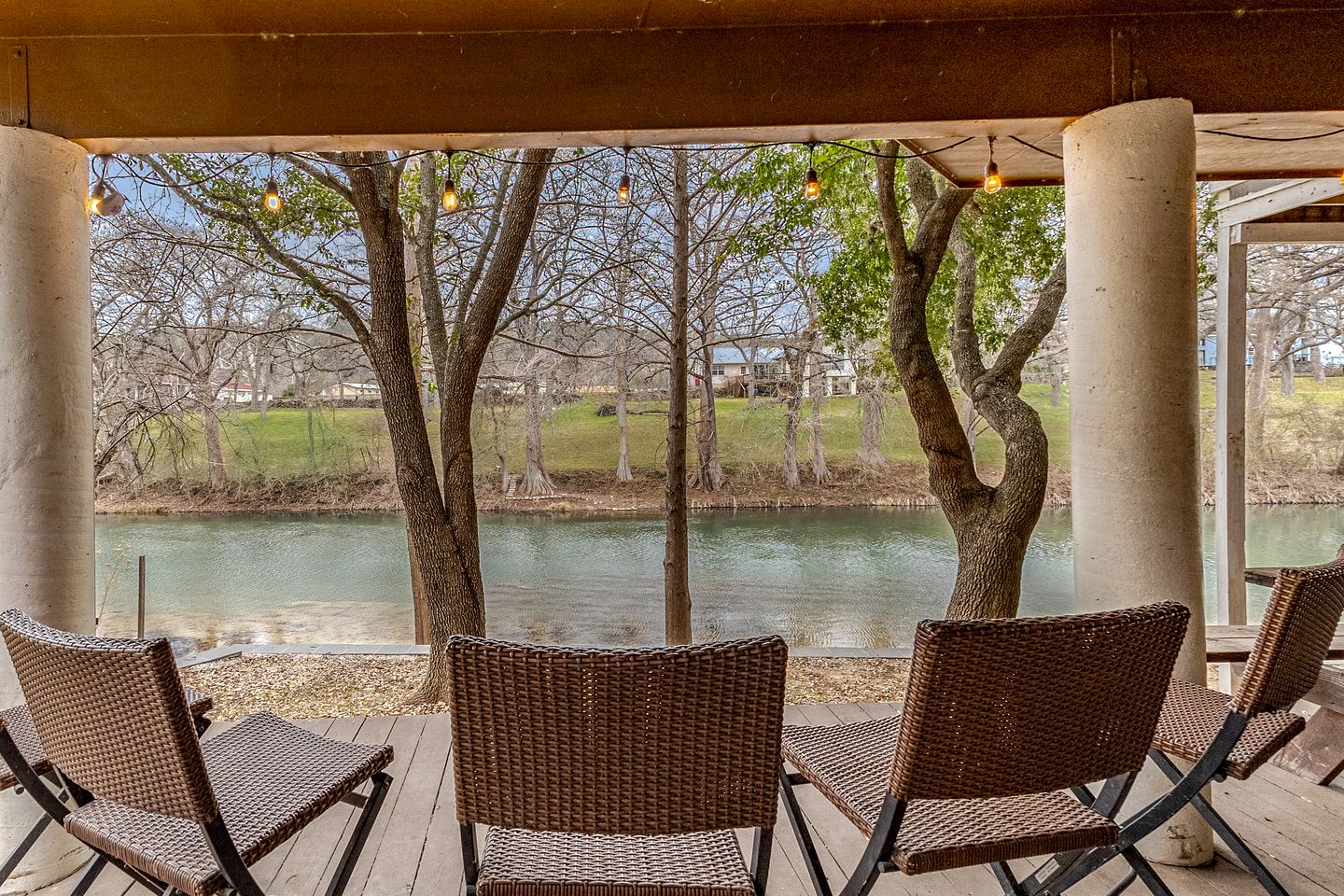 Spacious Cabin Rental Overlooking the Guadalupe River near Austin, Texas