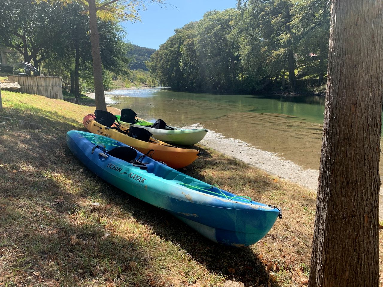 Waterfront Cabin Rental on the Banks of the Guadalupe River near San Antonio, Texas