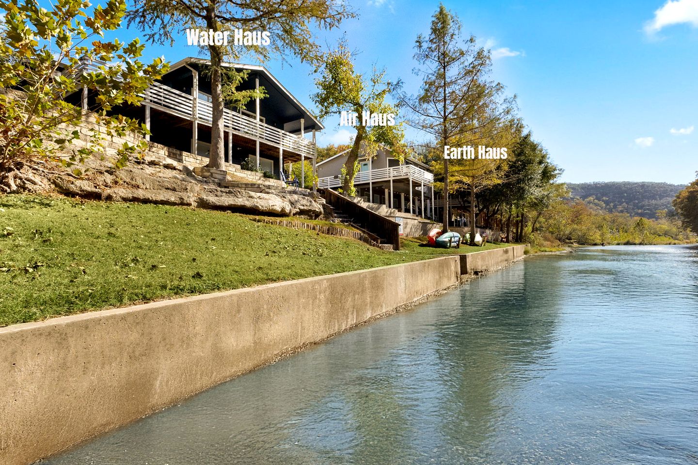 Riverfront Cabin Rental near Canyon Lake in New Braunfels, Texas