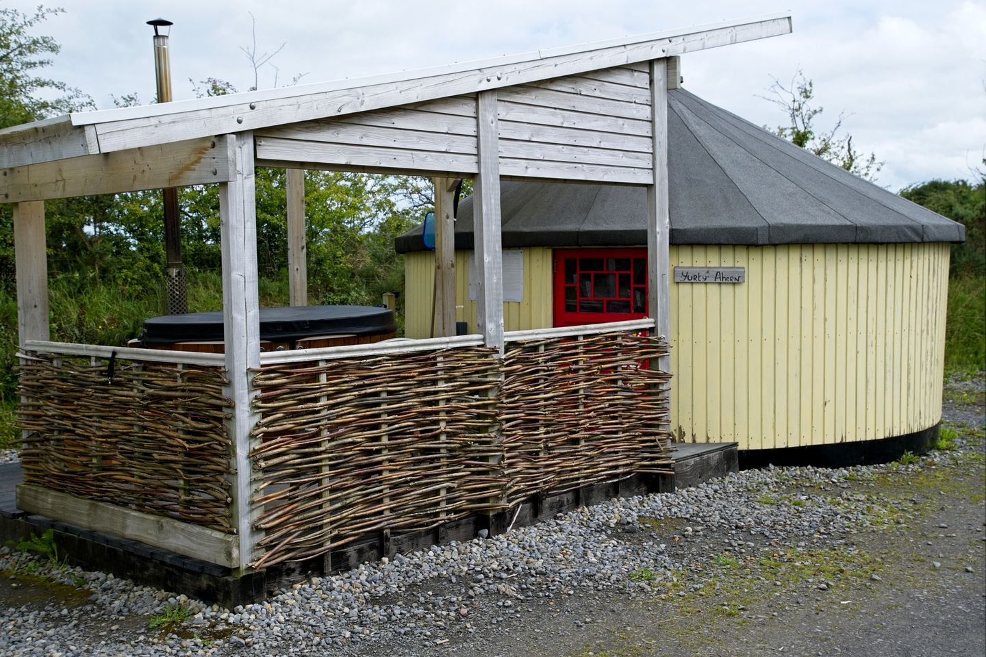 Heated Yurt Rental with Wood-Fired Hot Tub near Ballyhaunis, Ireland