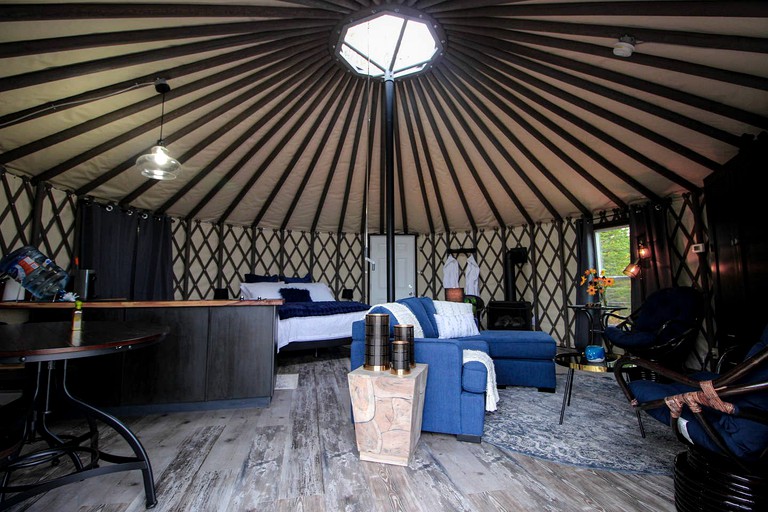 A comfy stay when yurt camping in this luxury vacation rental