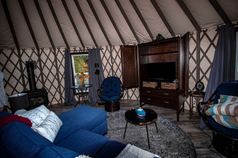 Cozy interior of top campgrounds with cabins near me in Thunder Bay, Canada