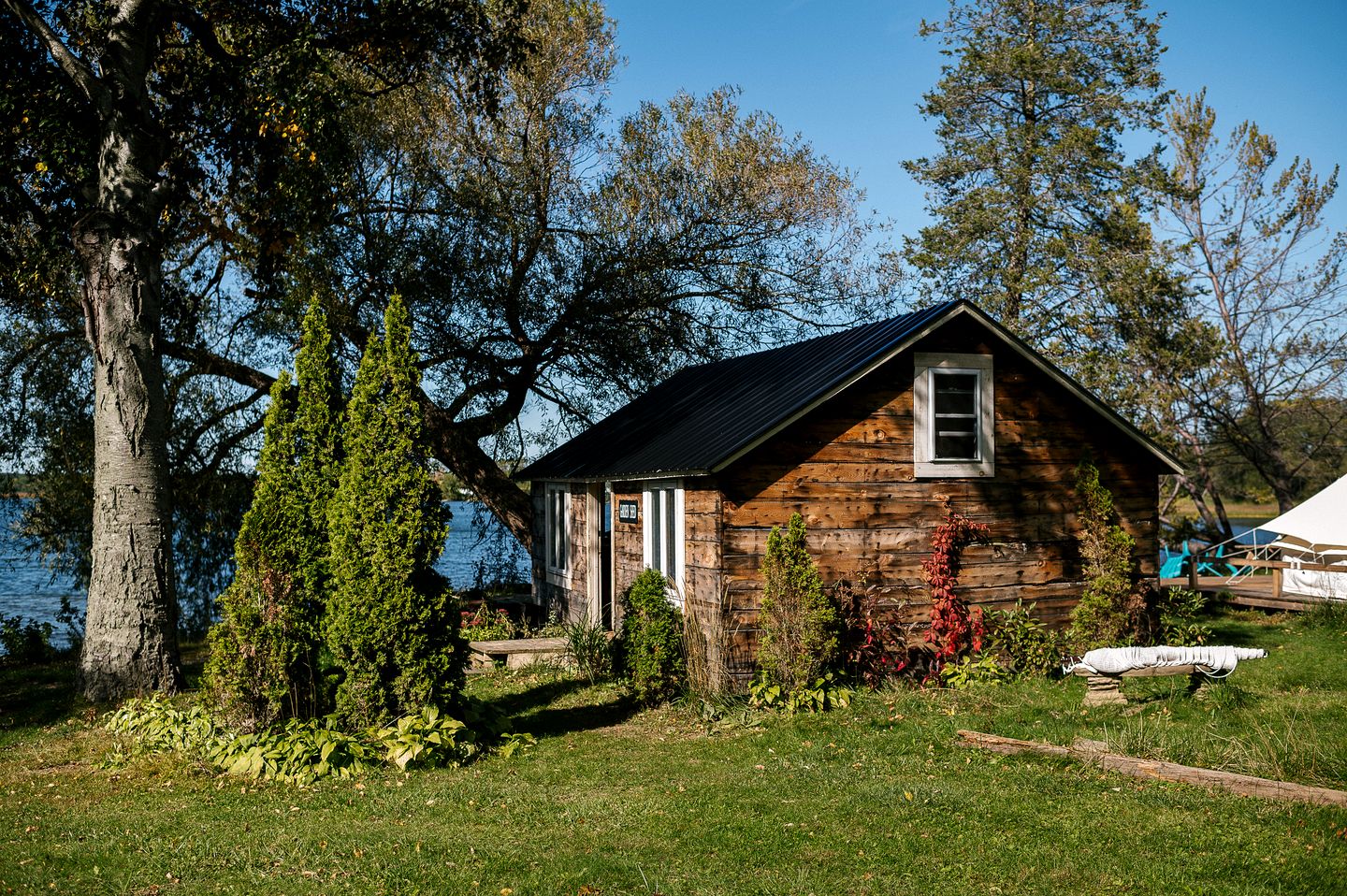Boho-Inspired Tent on East Lake for Luxury Camping in Ontario