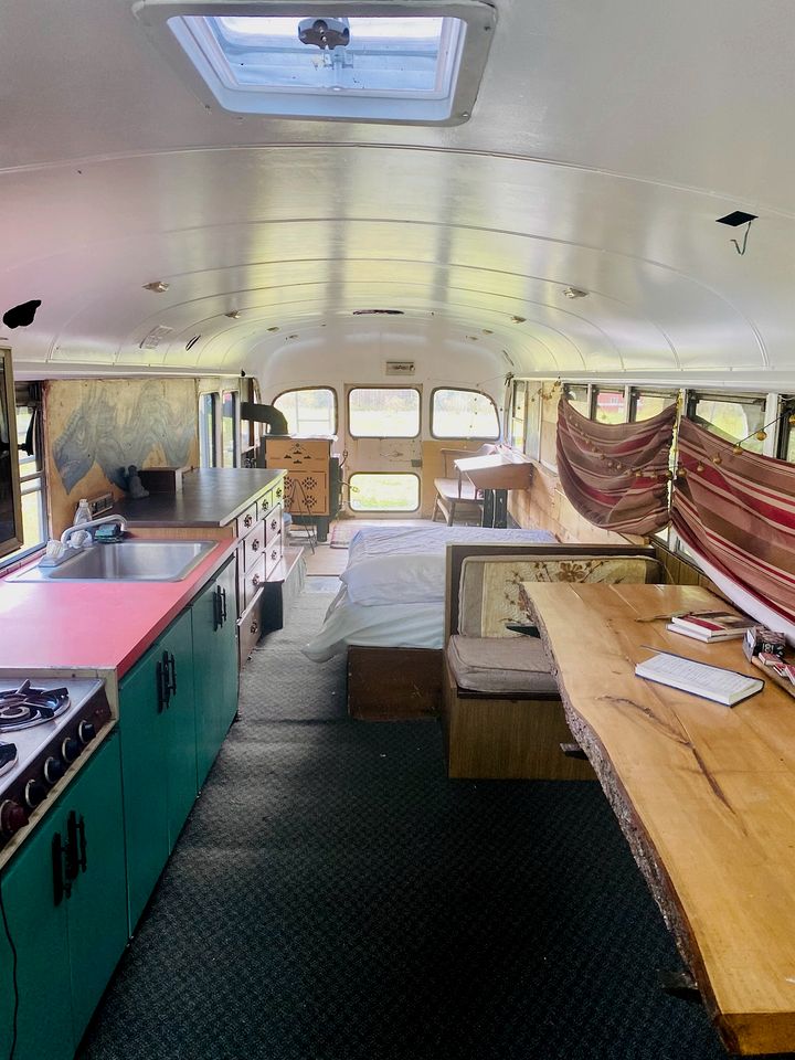 Fabulous 1962 Vintage Bus for White Mountain National Forest Getaways