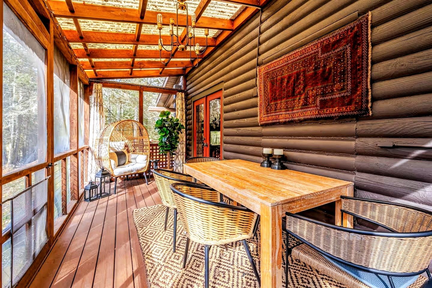 Modern, Cozy, Idyllic Log Cabin Secluded on 6 Serene Acres, Stone Ridge, New York