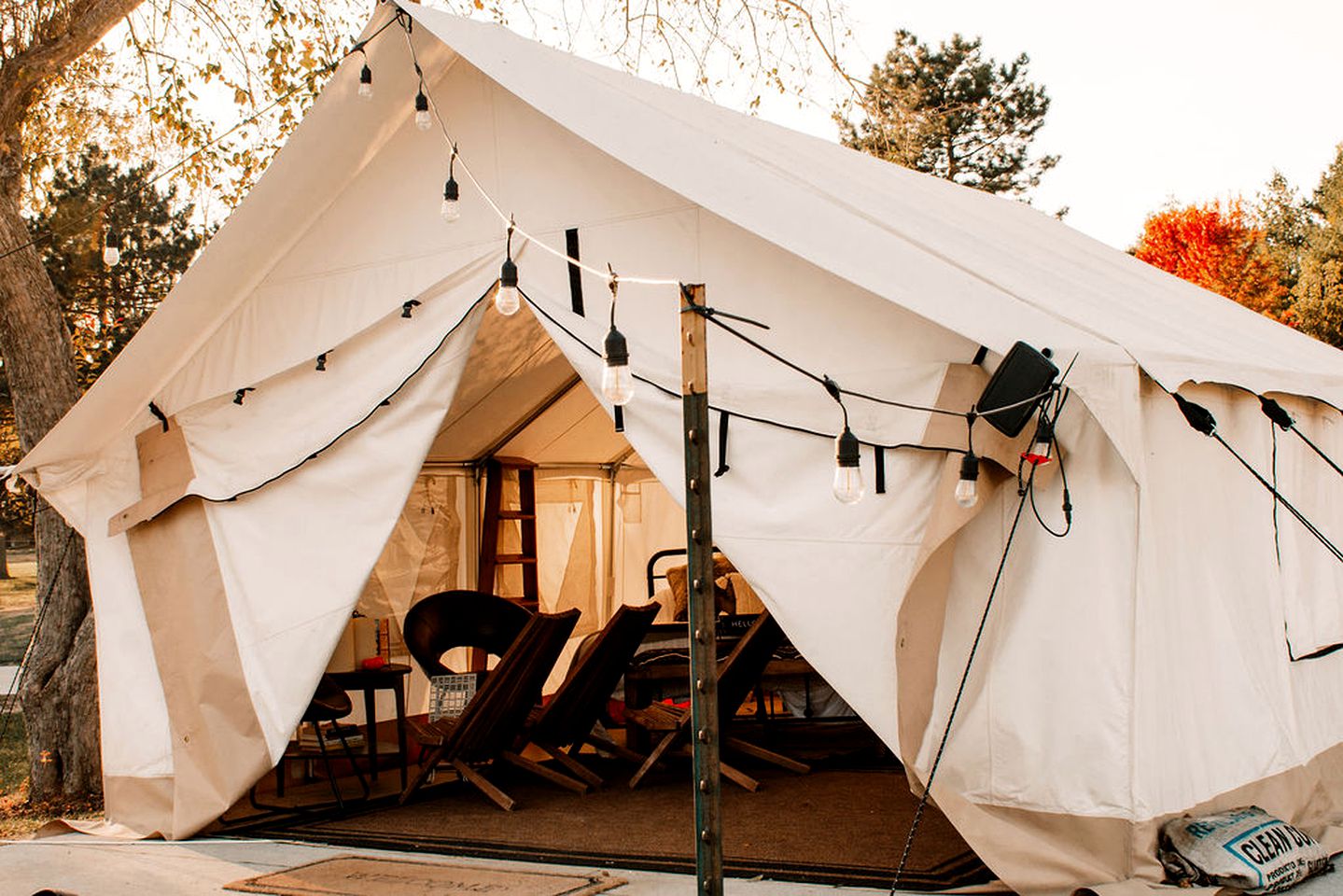 Amazing Safari Tent Rental with Fire Pit on Lake Cunningham, Omaha
