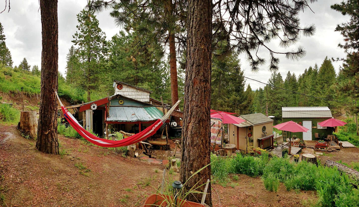 Bohemian Forest Glamping in a Tiny House near Boise, Idaho