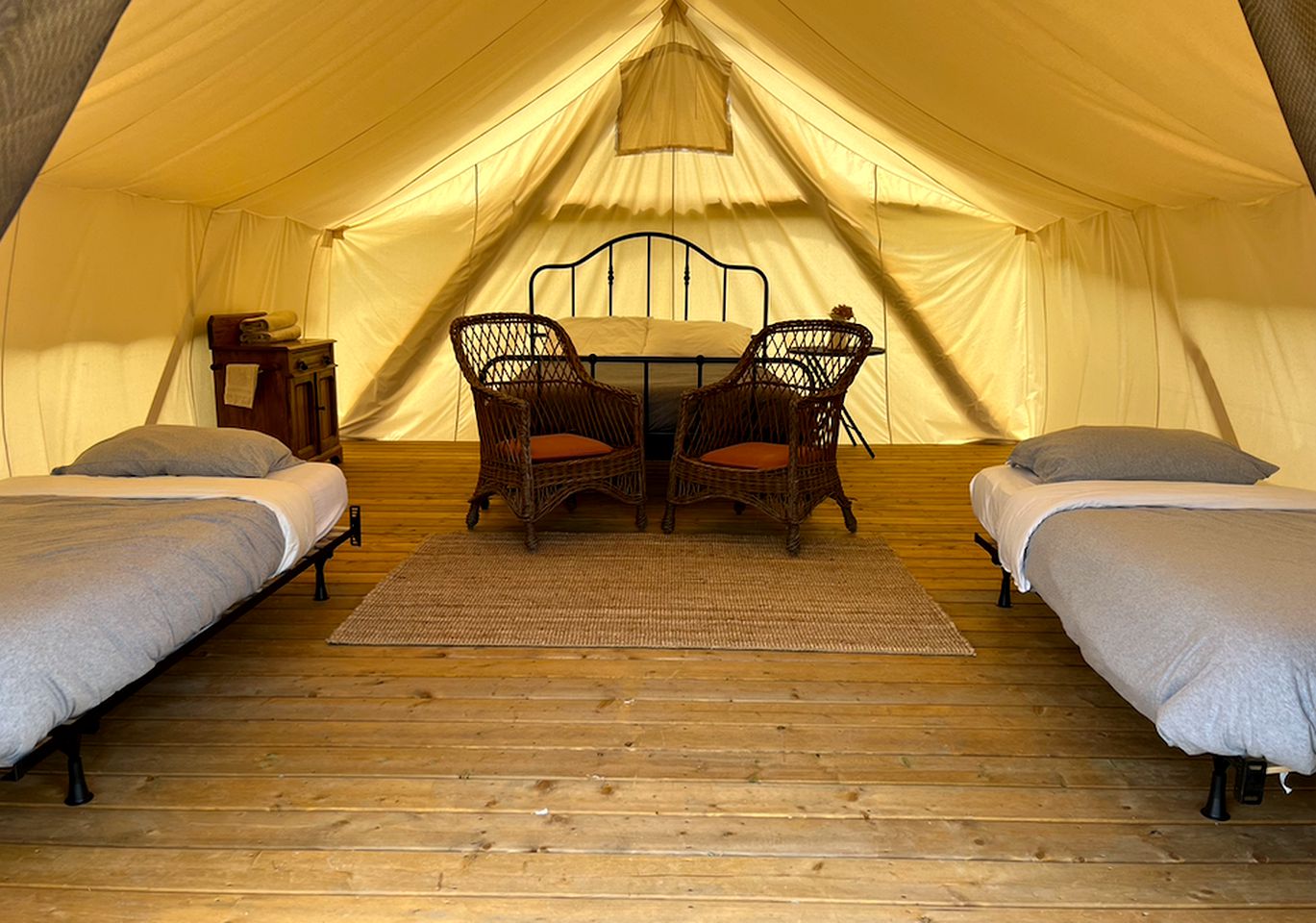 Tent by Morton Creek in Ontario for Sustainable Glamping Getaways